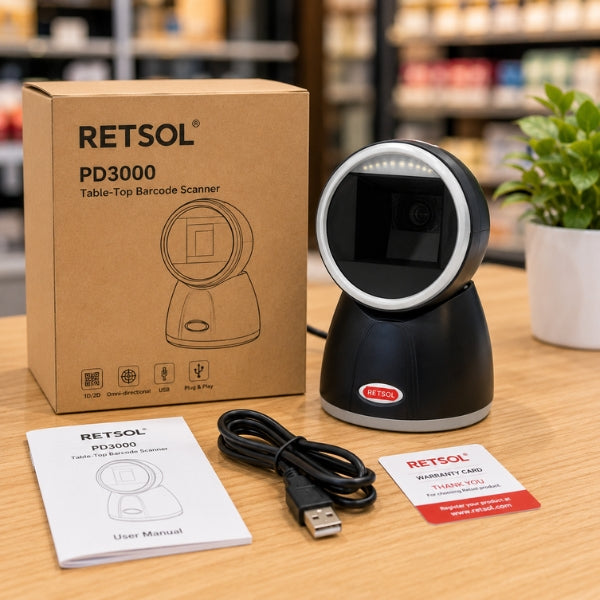 Retsol PD3000 Table-Top Barcode Scanner