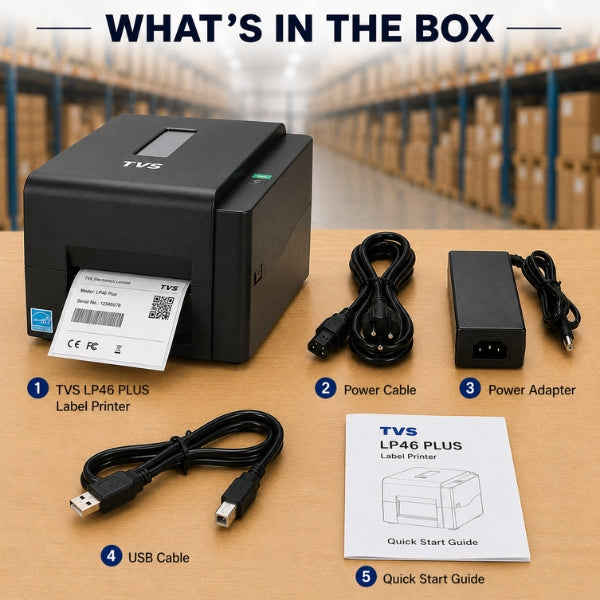 TVS LP46 Plus Thermal Transfer & Direct Label Printer