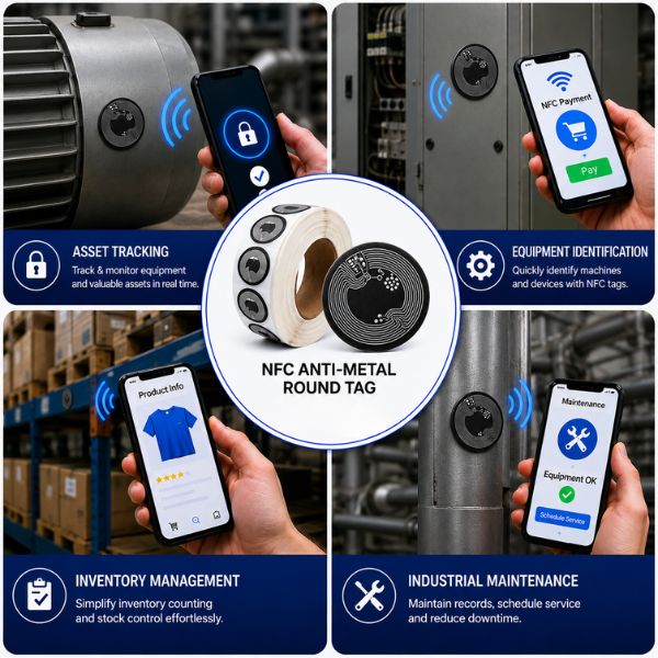 RFID HF NFC Anti-metal Round Sticker Tags