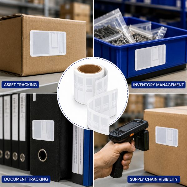 RFID UHF Fold Metal Label Tag | Read 2 mtr- For Metal Surfaces & Industrial Equipment