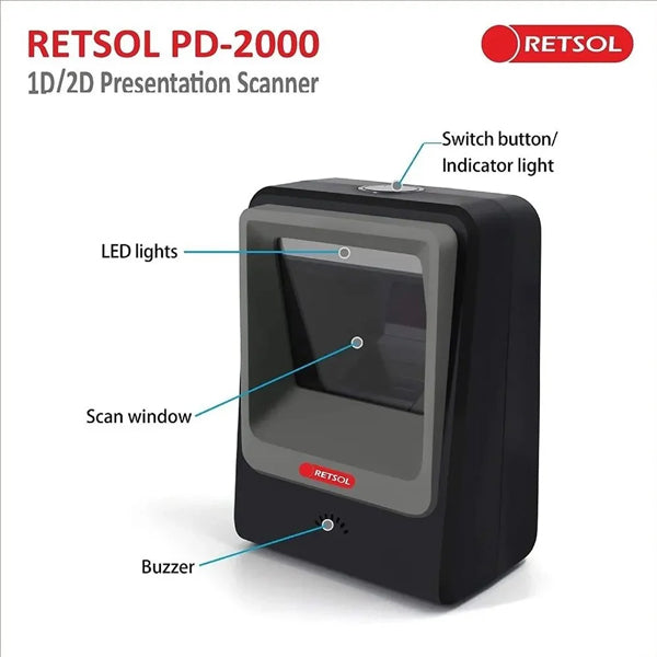 Retsol PD2000 Directional Tabletop Barcode Reader |