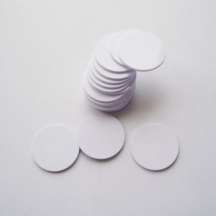 RFID HF Token 30 mm Round Tag| 5 PCS | Read 10cm | Pack of (5, 200,500)