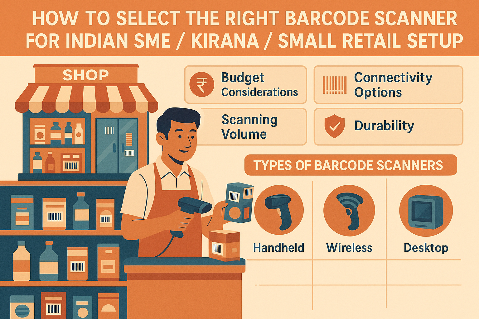 How to Select the Right Barcode Scanner for Indian SME / Kirana / Small Retail Setup