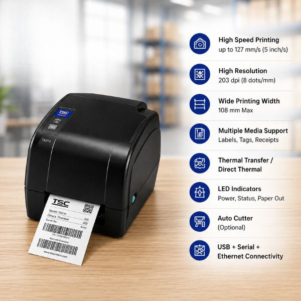 ‎TSC TA210 Thermal Transfer & Direct Label Printer