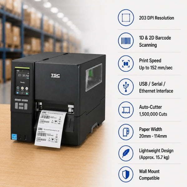 TSC-MH641T Metal Industrial Barcode Label Printer 
