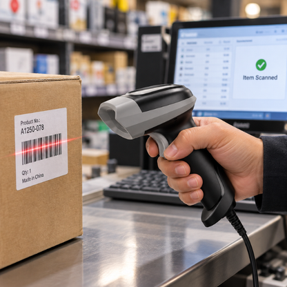  RUGTEK LS-3002 2D Wired Barcode Scanner 