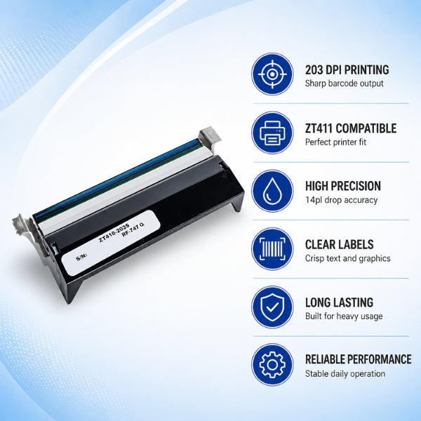 Zebra ZT411 Label Printer head | Compatible | 203dpi