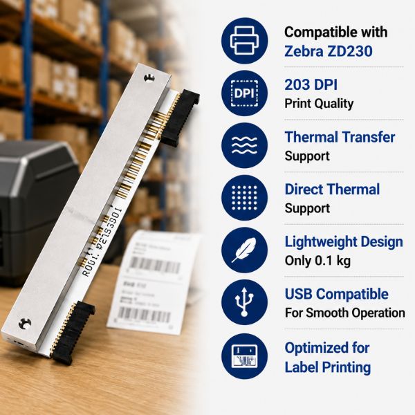 Zebra ZD230 Label Printer Head 