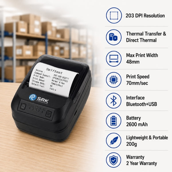 SRK-425 Portable Thermal Receipt Printer