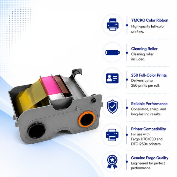 Fargo 45000 YMCKO ribbon cartridge