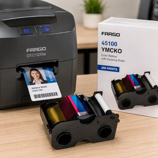  Fargo 45100 YMCKO ribbon cartridge 