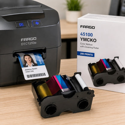  Fargo 45100 YMCKO ribbon cartridge 
