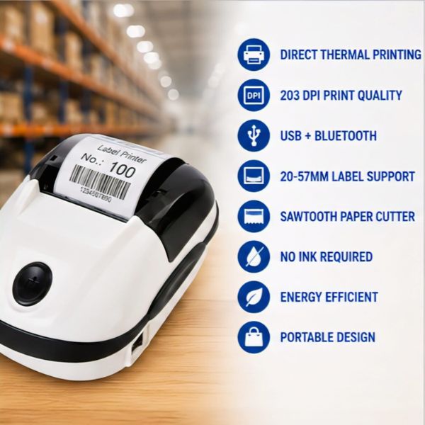 SRK-E58 Thermal Barcode Label Sticker Mobile  Printer