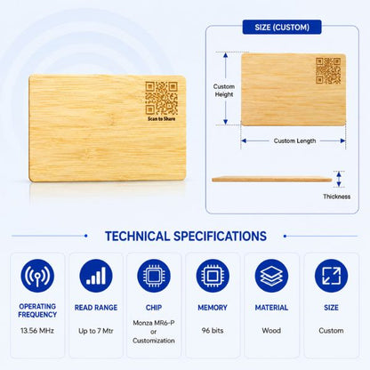 RFID NFC 213 Wooden Business Smart card |