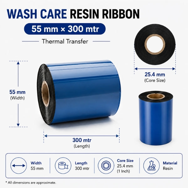 Wash Care Ribbon (55mm x 300 meters)