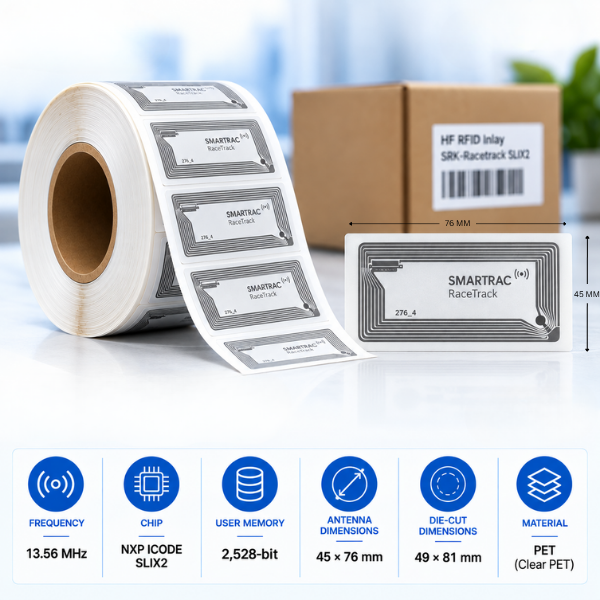 HF RFID Inlay | 49 × 81 mm |  13.56 MHz | NXP ICODE SLIX2 -For Product Tracking