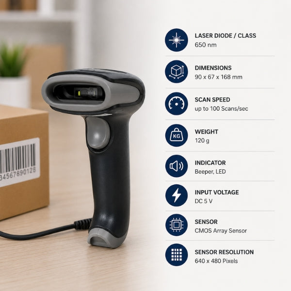 SRK 222–2D Wired Barcode Scanne