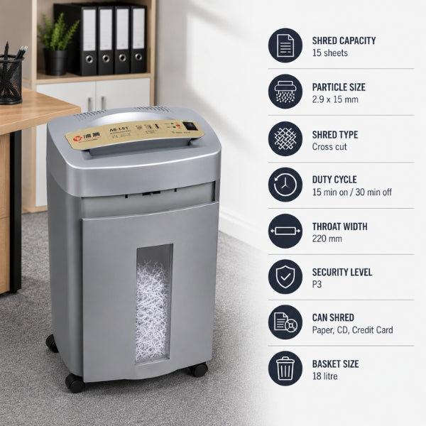 Gobbler GS A61.8T Cross Cut Paper Shredder | 15 sheets