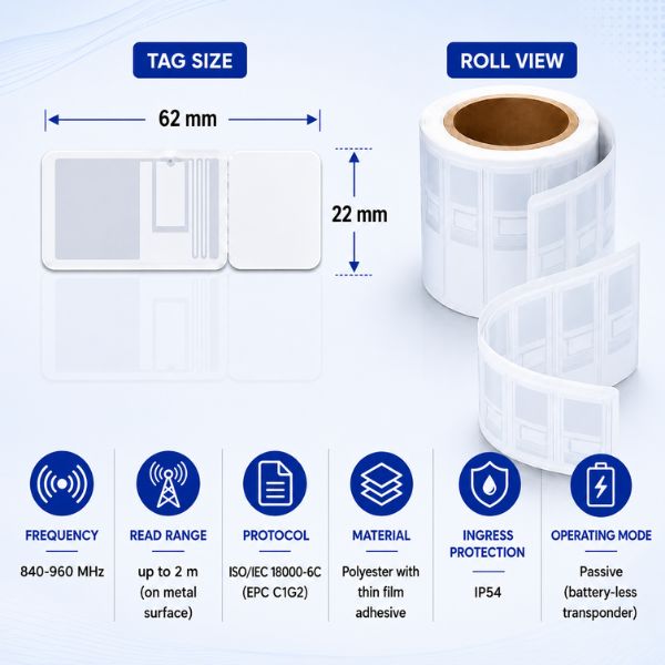 RFID UHF Fold Metal Label Tag 