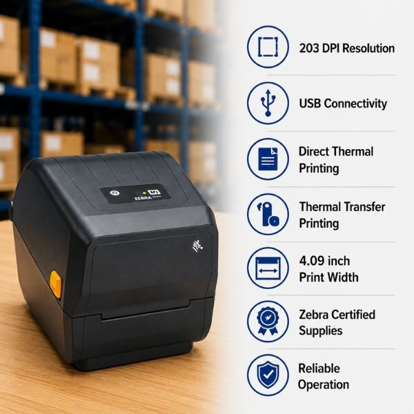 Zebra ZD230 Thermal Transfer or Direct Label Printer