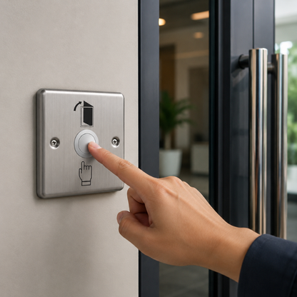 Exit Switch | 3-Port Design|Size:86x86mm | Touch| Stainless Steel| Wired -Access Control