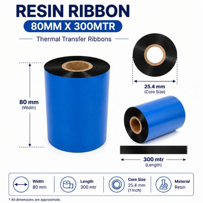 Thermal Transfer Label Wax Resin Ribbon&nbsp;(80mm x 300 meters)