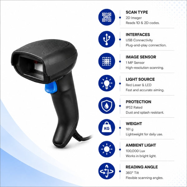 Datalogic Gd4500 2D Wired Handheld Barcode Scanner