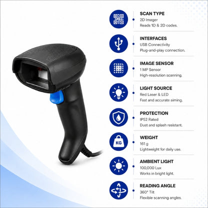 Datalogic Gd4500 2D Wired Handheld Barcode Scanner