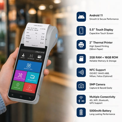 Handheld POS | SRK-Z91 |Android 11 | 5.5" Display
