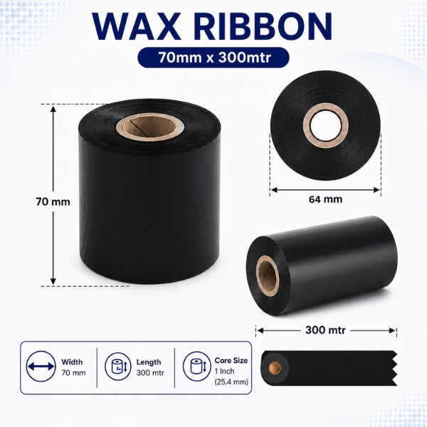Wax Ribbon | 70mmX300Mtr | Thermal Transfer