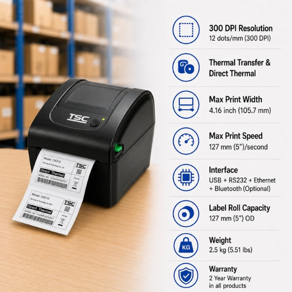 TSC DA310 Direct Thermal Label Printer