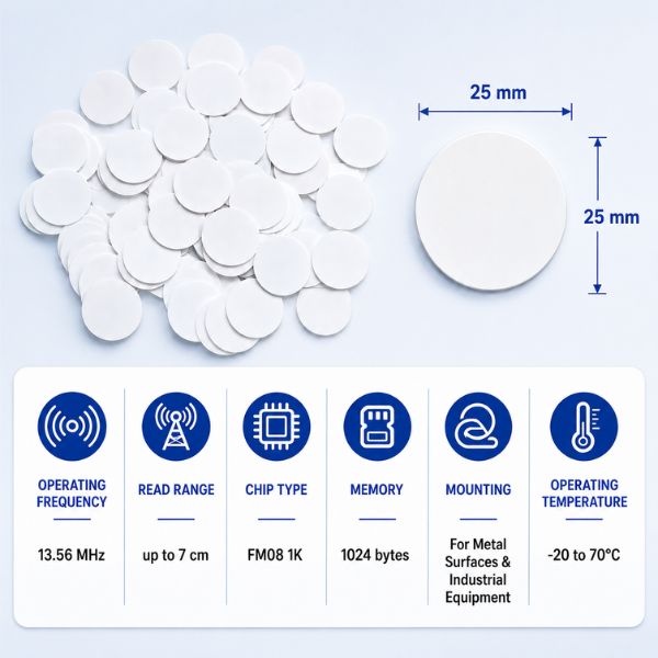 RFID NFC HF Token Round Tags