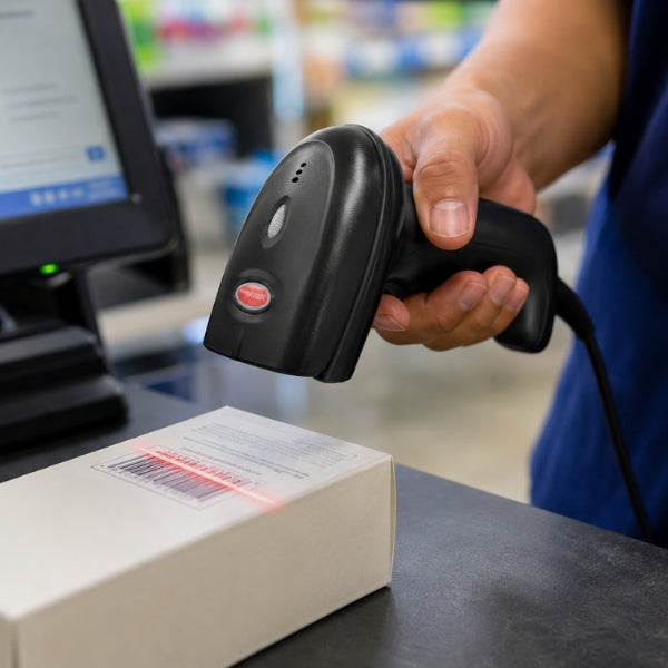 Retsol LS-600 Handheld Laser Barcode Reader | 1D Wired Scanner | USB