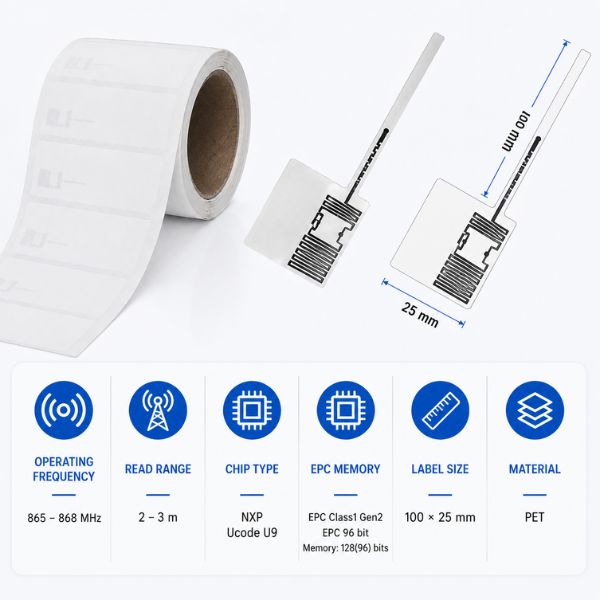 RFID UHF Jewellery Soft Label Tags 
