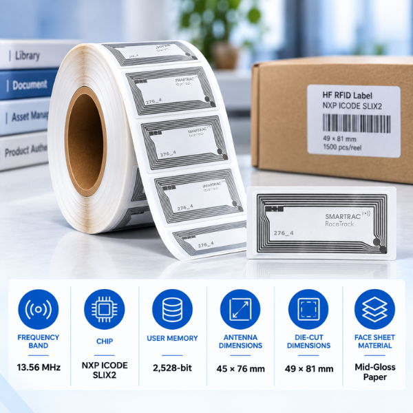 HF RFID Label | 13.56 MHz | NXP ICODE Lite SLIX2 | 49 × 81 mm | ISO 15693