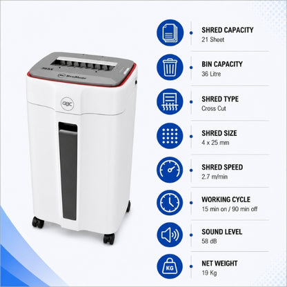 GBC 35SX ShredMaster Cross Cut Small Office Paper Shredder | 21 Sheet Capacity