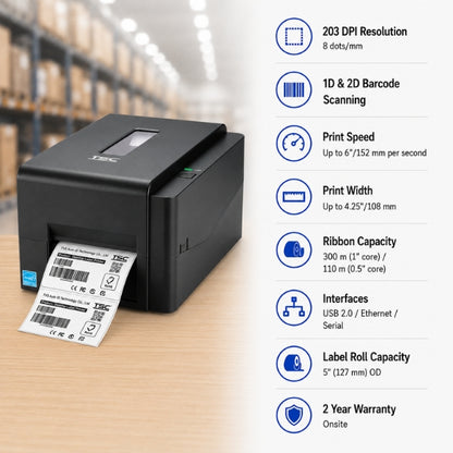 TVS LP46 Plus Thermal Transfer & Direct Label Printer 