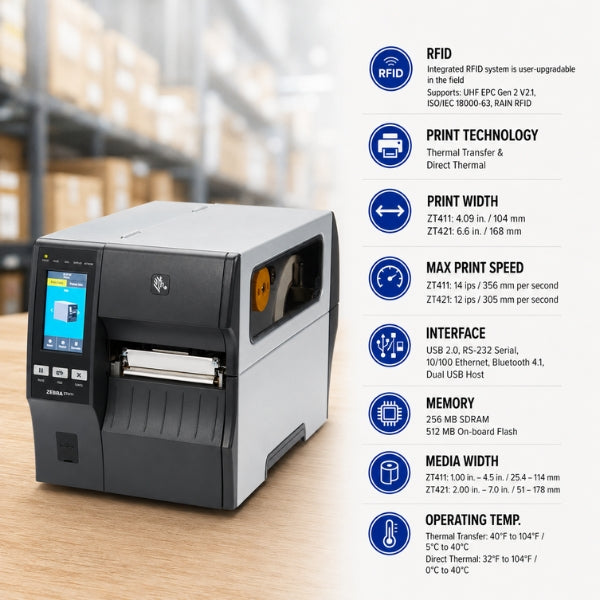 Zebra ZT411 RFID Industrial Printer