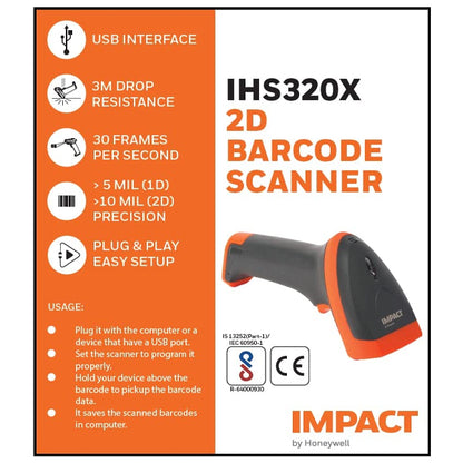 Honeywell Impact IHS 320x | 2D Wired Handheld Barcode Scanner