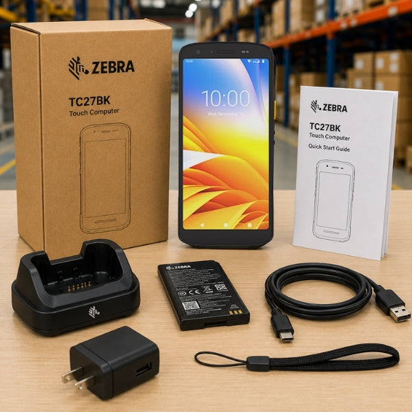 Zebra TC27BK Handheld Touch Computer | 6+64GB | 13 MP | 2 Pin | Battery | NFC