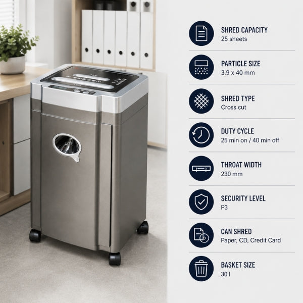 Gobbler-2326 Paper Shredder | Cross cut | Capacity 25 sheets