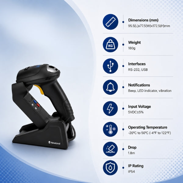 Newland HR52 Barcode Scanner | 1D and 2D Bonito Corded |USB