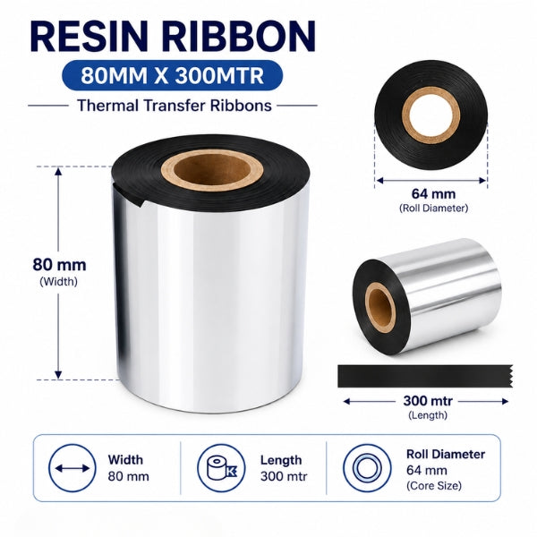  Resin Thermal Transfer Ribbon (80mm x 300Mtr) 