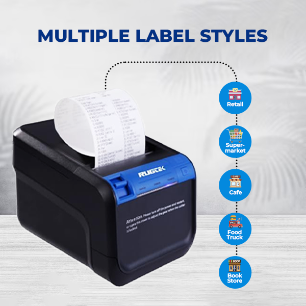Rugtech RP80 V1  3 inch Label Receipt Printer | 203 dpi | USB, LAN