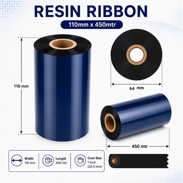 Resin Ribbon | 110MM X 450MTR | Thermal Transfer Ribbons