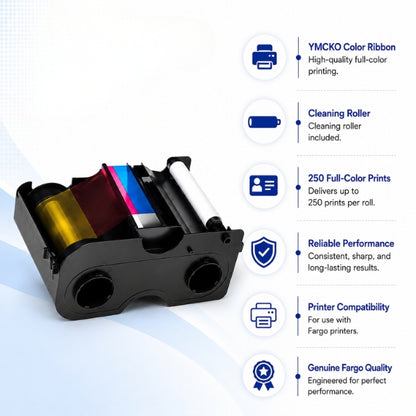  Fargo 45100 YMCKO ribbon cartridge 