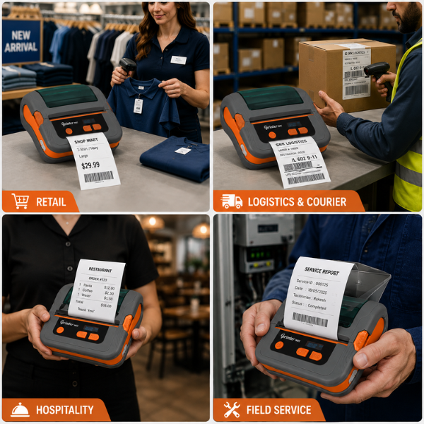 Mobile Thermal Printer | 4 Inch |SRK-M421| 203 dpi | Bluetooth