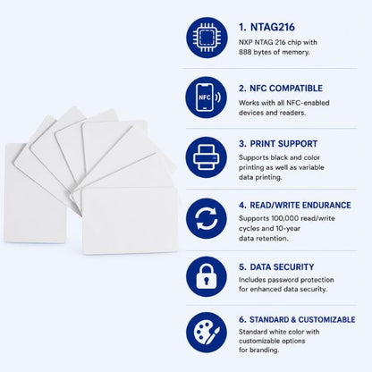 RFID NFC N-TAG 216 NFC Cards| 13.56 MHz- For Access, ID & Payment