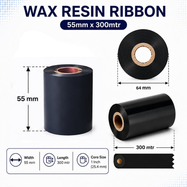 Wax Resin Ribbon | 55mm x 300mtr | Thermal Transfer