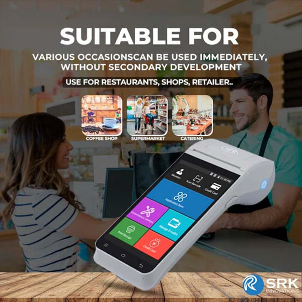 Handheld POS | SRK-Z91 |Android 11 | 5.5" Display | 2+16GB | 2" Printer | NFC+5MP Camera | USB+BT+WIFI